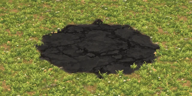 Burnt ground in the game